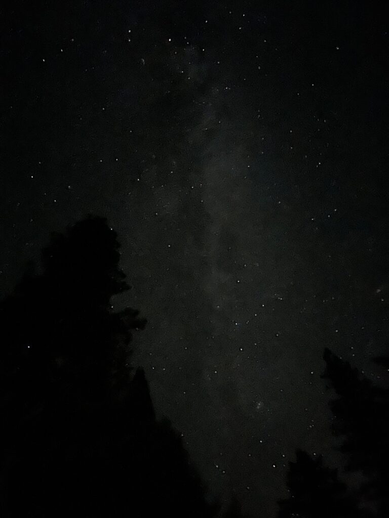night sky while camping