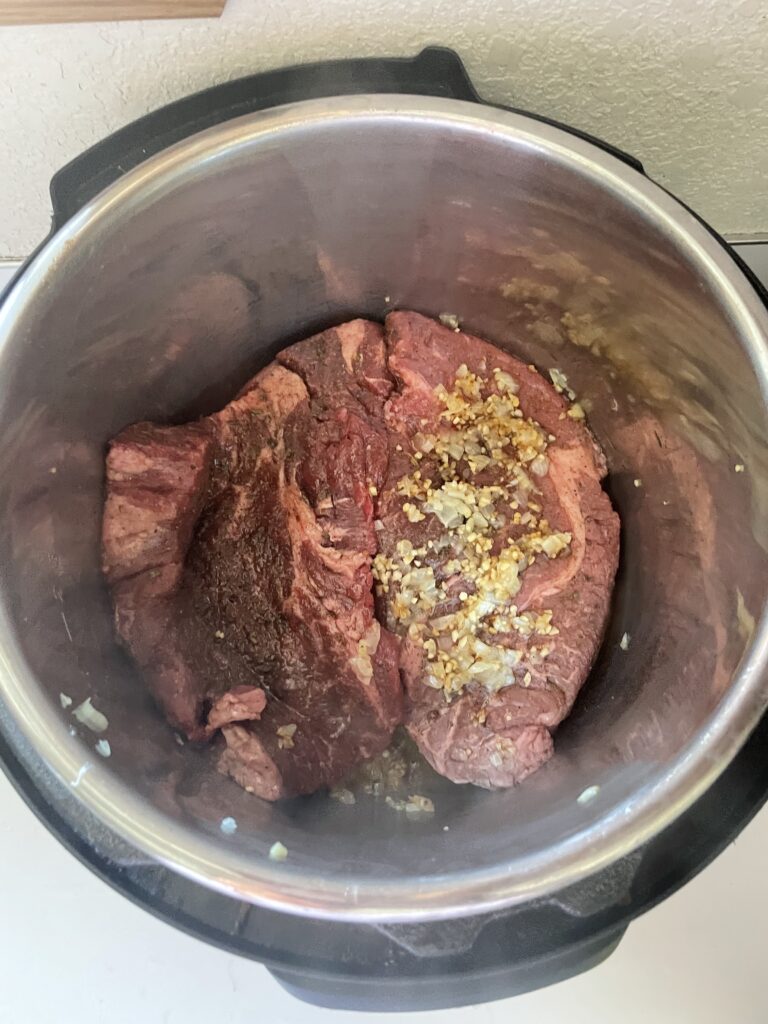 Saute Meat for Birria in Instant Pot