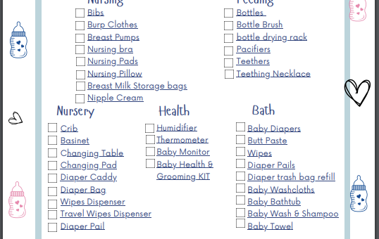 baby registry checklist